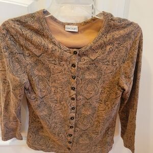 Brown Paisley Button Down Shirt